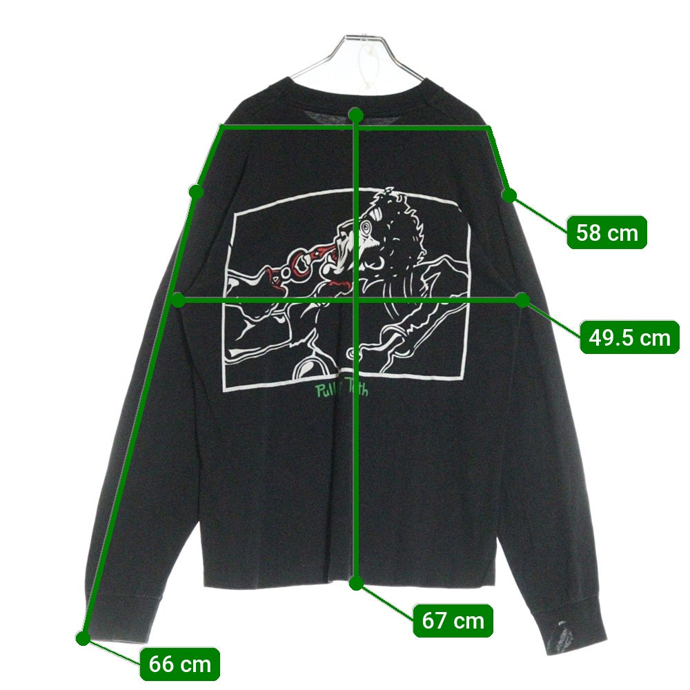 VINTAGE(ヴィンテージ) 90S GREEN DAY PULLING TEETH グリーンデイ 両面プリント ロングスリーブ 長袖Tシャツ ブラック