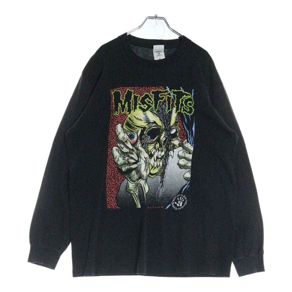 VINTAGE(ヴィンテージ) 90S misfits pushead ミスフィッツ パスヘッド ロングスリーブ 長袖Tシャツ ブラック