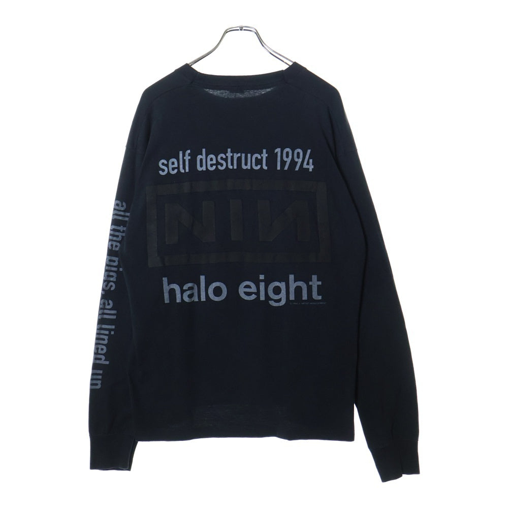 VINTAGE(ヴィンテージ) 90S NINE INCH NAILS the downward spiral 1994 ナインインチネイルズ ダウンワードスパイラル ロングスリーブ 長袖Tシャツ ブラック