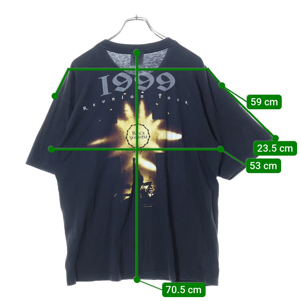 VINTAGE(ヴィンテージ) 90S BLACK SABBATH REUNION TOUR 1999 ブラックサバス 両面プリント 半袖Tシャツ ブラック