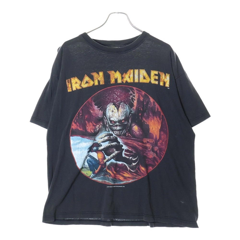 VINTAGE(ヴィンテージ) 90S IRON MAIDEN VIRTUAL アイアンメイデン 両面プリント 半袖Tシャツ ブラック