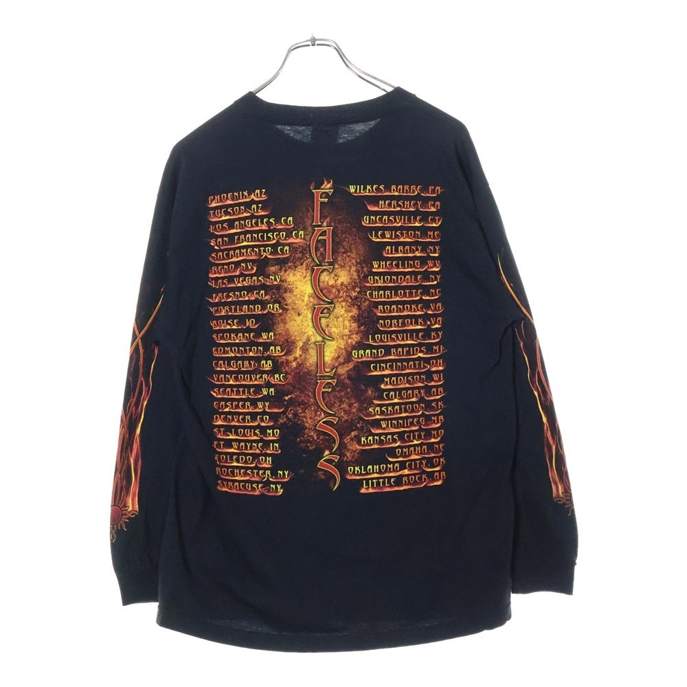 VINTAGE(ヴィンテージ) 00S GODSMACK ゴッドスマック フレイムプリント ロングスリーブ長袖Tシャツ ブラック