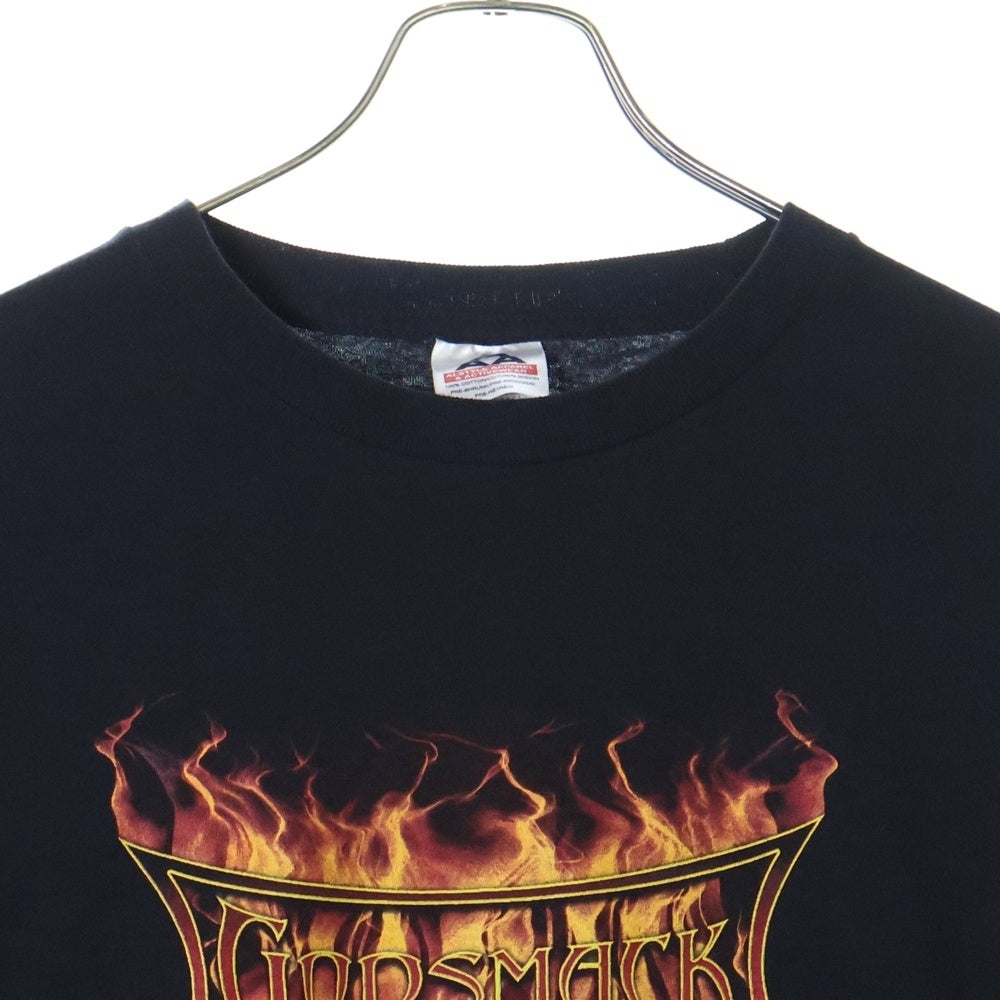 VINTAGE(ヴィンテージ) 00S GODSMACK ゴッドスマック フレイムプリント ロングスリーブ長袖Tシャツ ブラック
