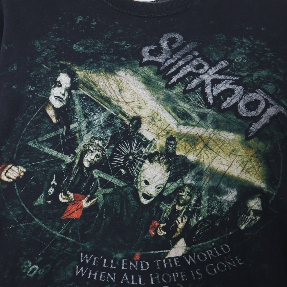 VINTAGE(ヴィンテージ) 00S SLIPKNOT 2008 スリップノット 両面プリント 半袖Tシャツ ブラック