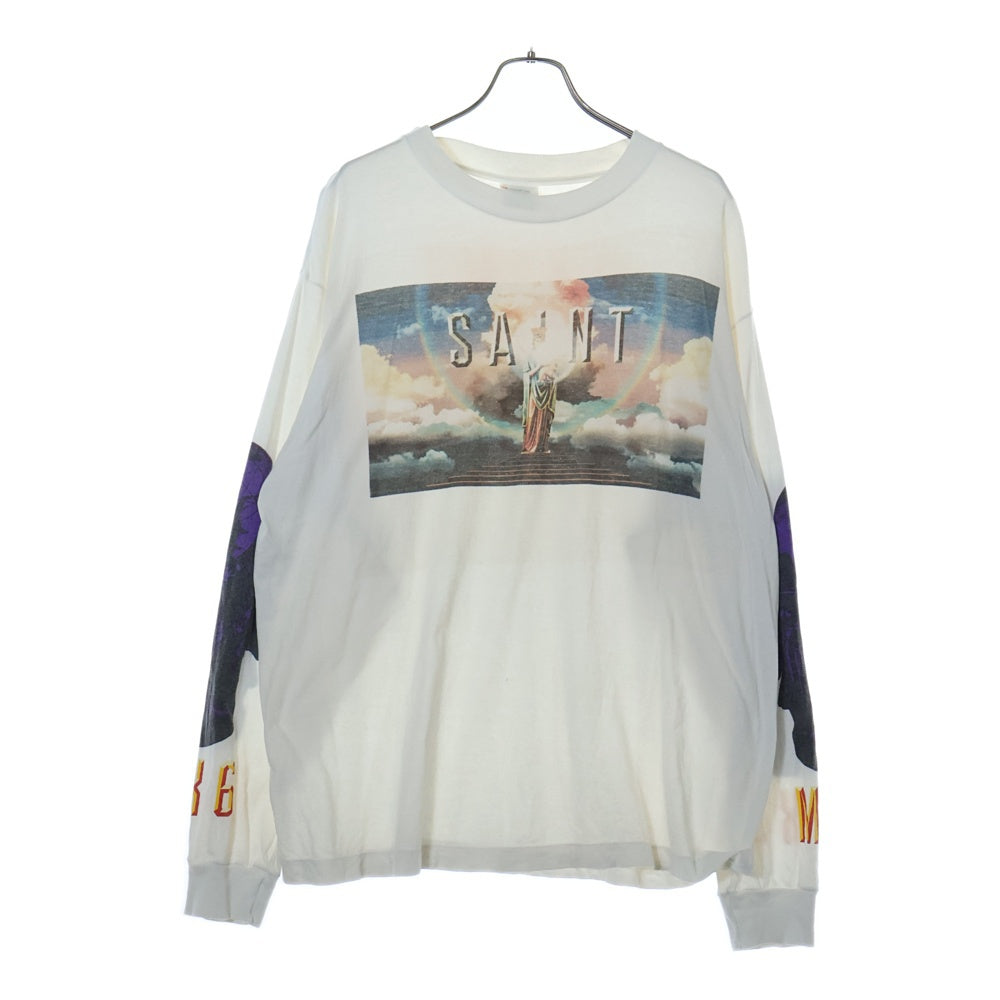 SAINT MICHAEL(セントマイケル) 24AW SAINT PICTURES 両面プリント ロングスリーブ 長袖Tシャツ カットソー ホワイト SM-YS1-0000-016