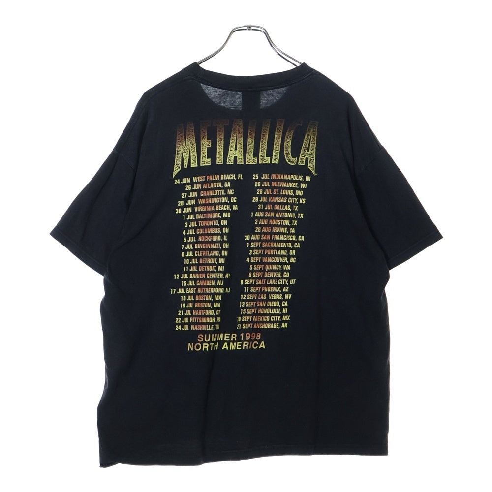 VINTAGE(ヴィンテージ) 90S METALLICA SUMMER 1998 NORTH AMERICA TOUR メタリカ 両面プリント 半袖Tシャツ ブラック