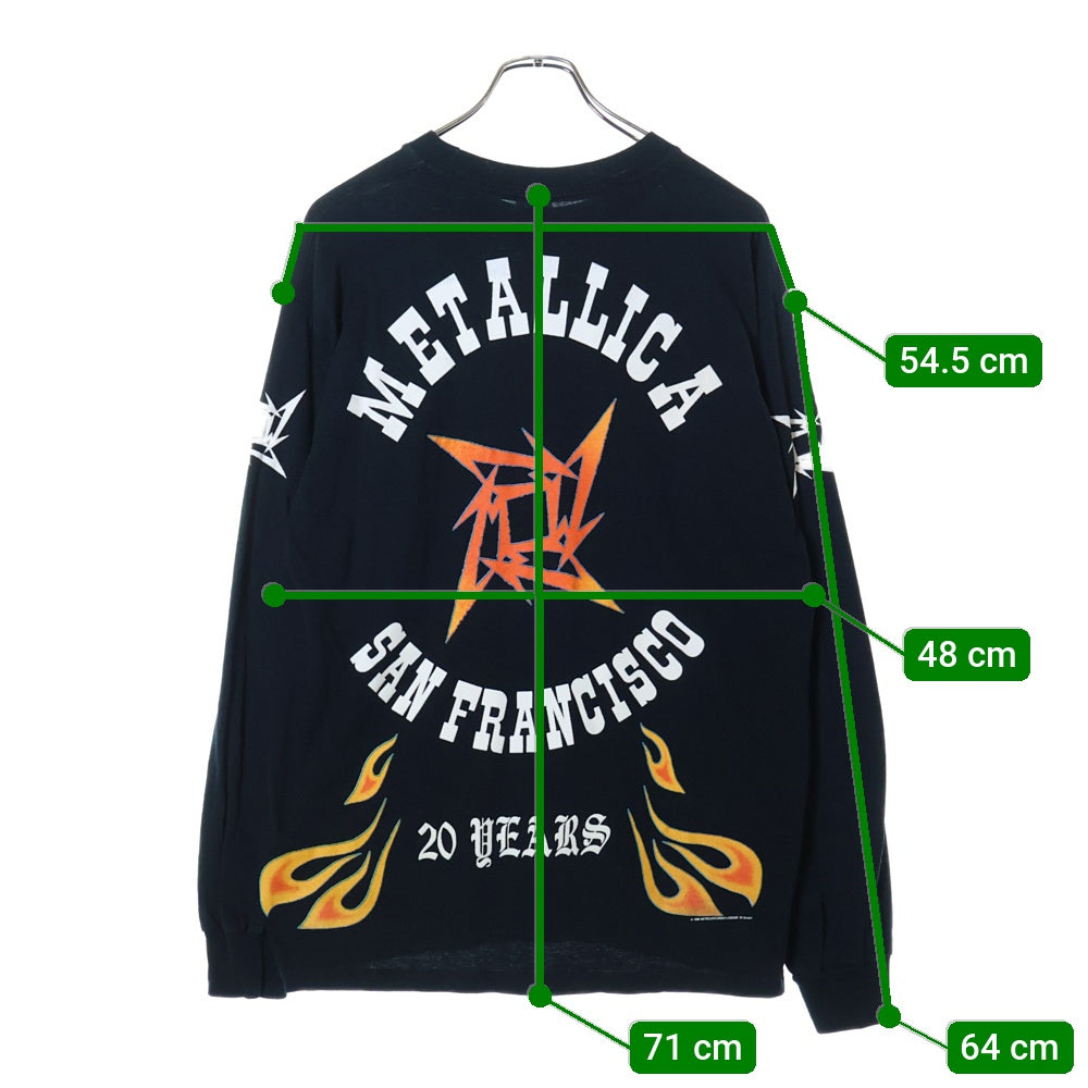 VINTAGE(ヴィンテージ) 00S METALLICA SAN FRANCISCO 20 YEARS メタリカ ロングスリーブ 長袖Tシャツ ブラック