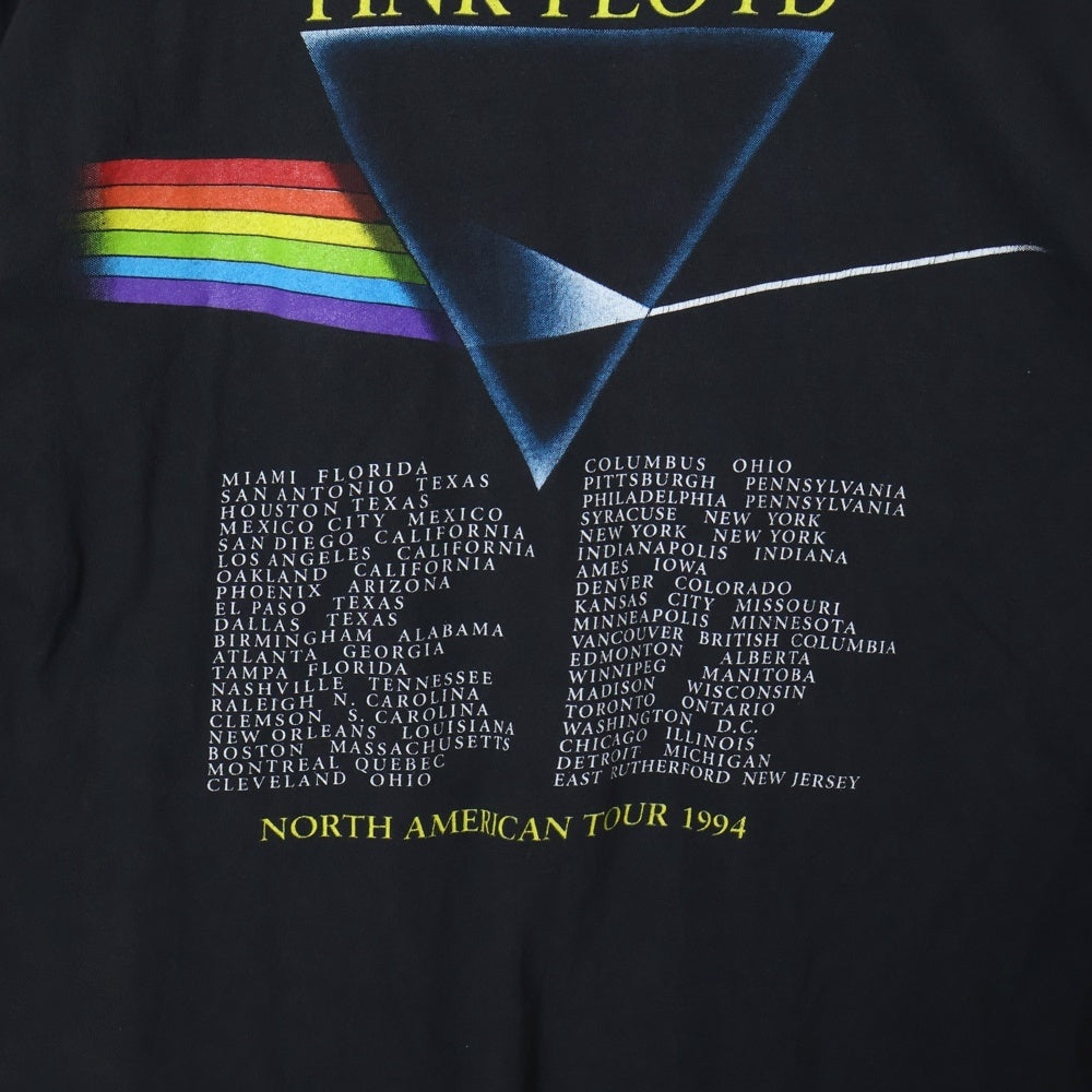 VINTAGE(ヴィンテージ) 90S PINK FLOYD NORTH AMERICAN TOUR 1994 ピンクフロイド 両面プリント 半袖Tシャツ ブラック