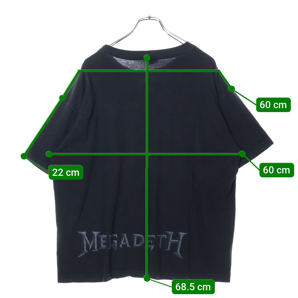 VINTAGE(ヴィンテージ) 90S MEGADETH YOUTHANASIA メガデス 両面プリント 半袖Tシャツ ブラック