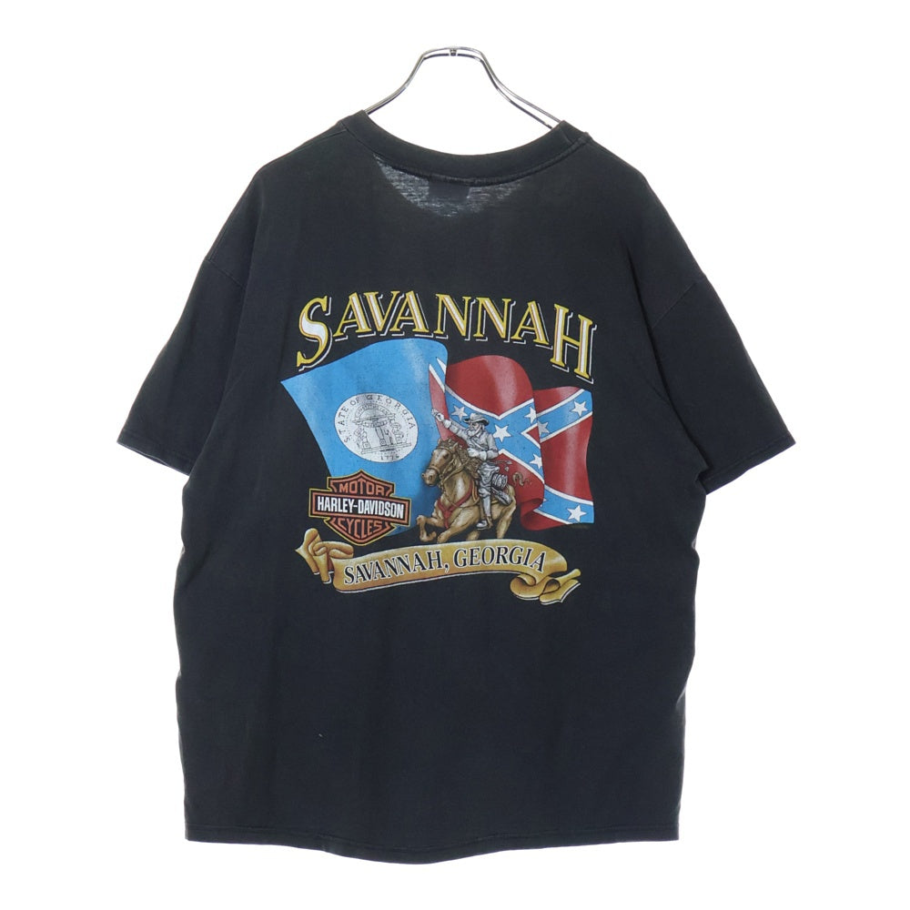 VINTAGE(ヴィンテージ) 90S Harley Davidson ハーレーダビッドソン イーグル フレイムプリント 半袖Tシャツ ブラック