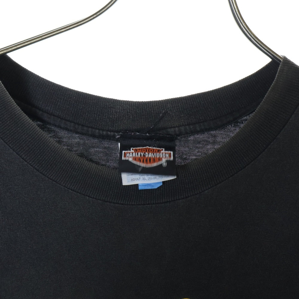 VINTAGE(ヴィンテージ) 90S Harley Davidson ハーレーダビッドソン イーグル フレイムプリント 半袖Tシャツ ブラック