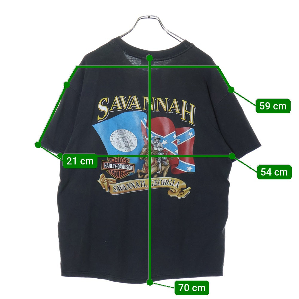 VINTAGE(ヴィンテージ) 90S Harley Davidson ハーレーダビッドソン イーグル フレイムプリント 半袖Tシャツ ブラック