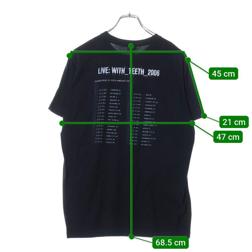 VINTAGE(ヴィンテージ) 00S NINE INCH NAILS LIVE WITH TEETH BOX LOGO 2006 ナインインチネイルズ 両面プリント 半袖Tシャツ ブラック