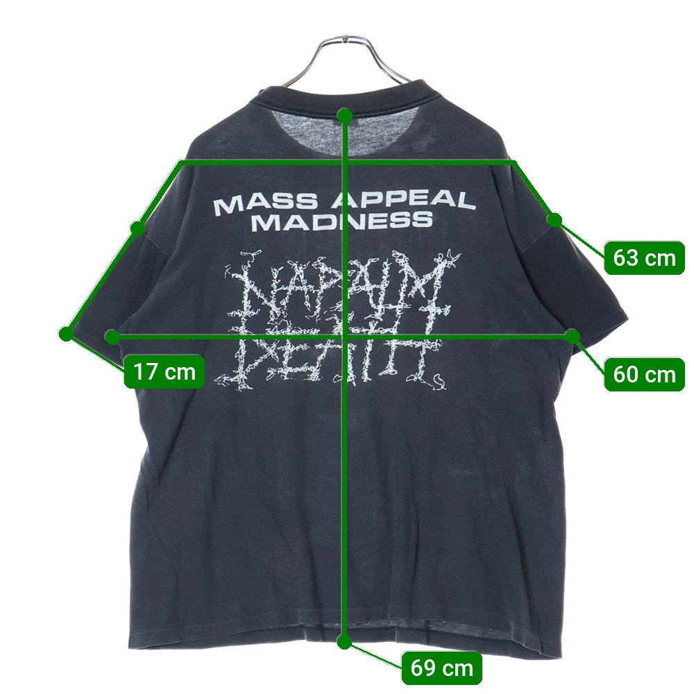 VINTAGE(ヴィンテージ) 90S NAPALM DEATH Mass Appeal Madness ナパームデス 両面プリント 半袖Tシャツ ブラック