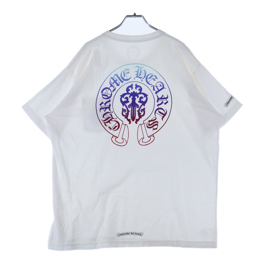 CHROME HEARTS(クロムハーツ) Gradient Dagger Tee ダガー グラデーション ホースシュープリント クルーネック半袖Tシャツカットソー ホワイト/マルチカラー