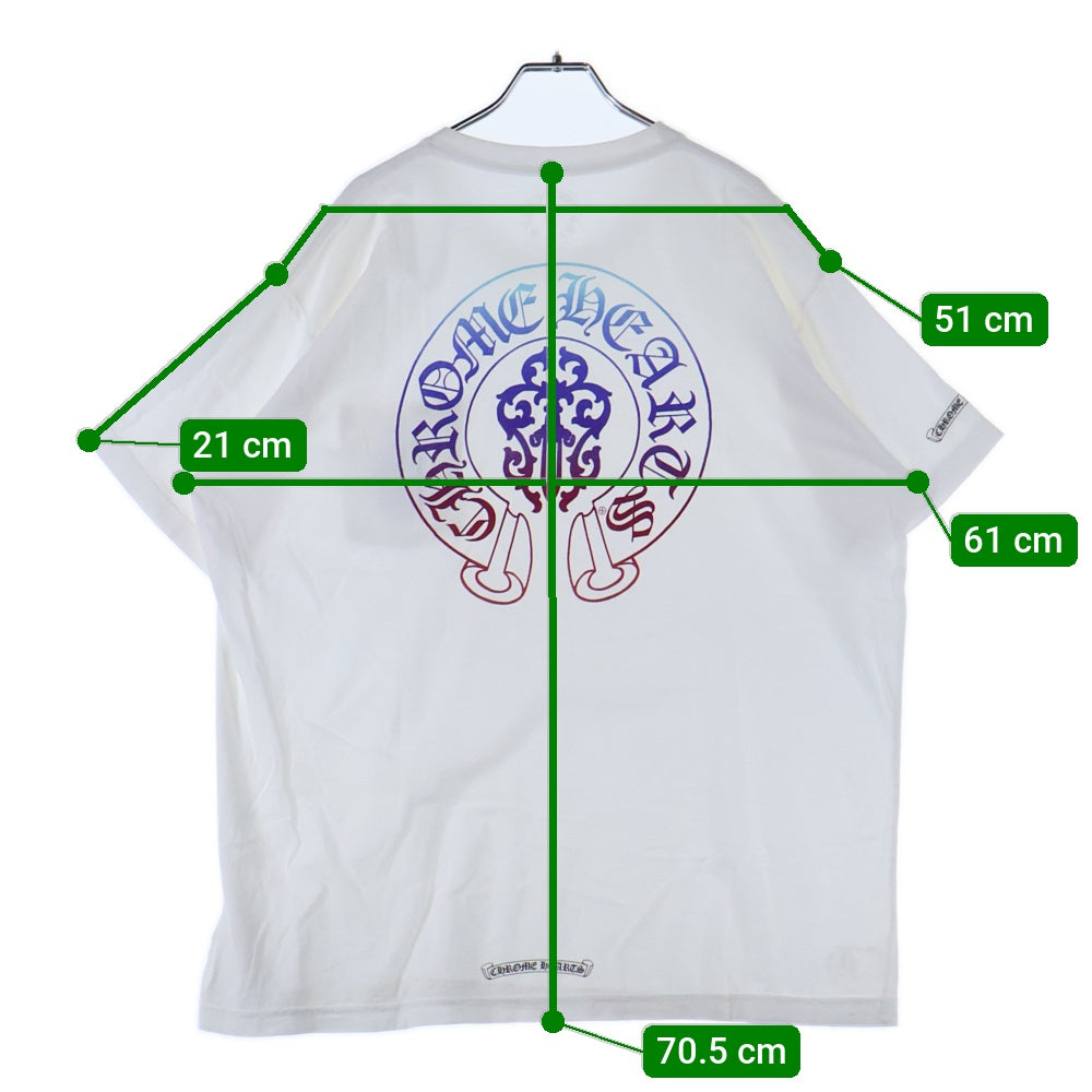 CHROME HEARTS(クロムハーツ) Gradient Dagger Tee ダガー グラデーション ホースシュープリント クルーネック半袖Tシャツカットソー ホワイト/マルチカラー