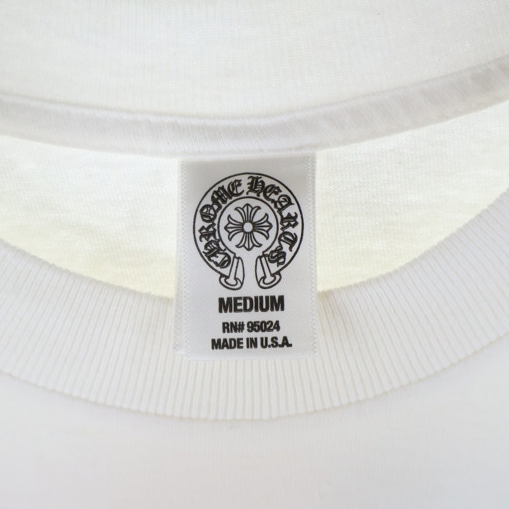 CHROME HEARTS(クロムハーツ) OLD AMERICAN FLAG TEE オールド アメリカンフラッグTシャツ 星条旗 ホースシュープリント 半袖カットソー ホワイト
