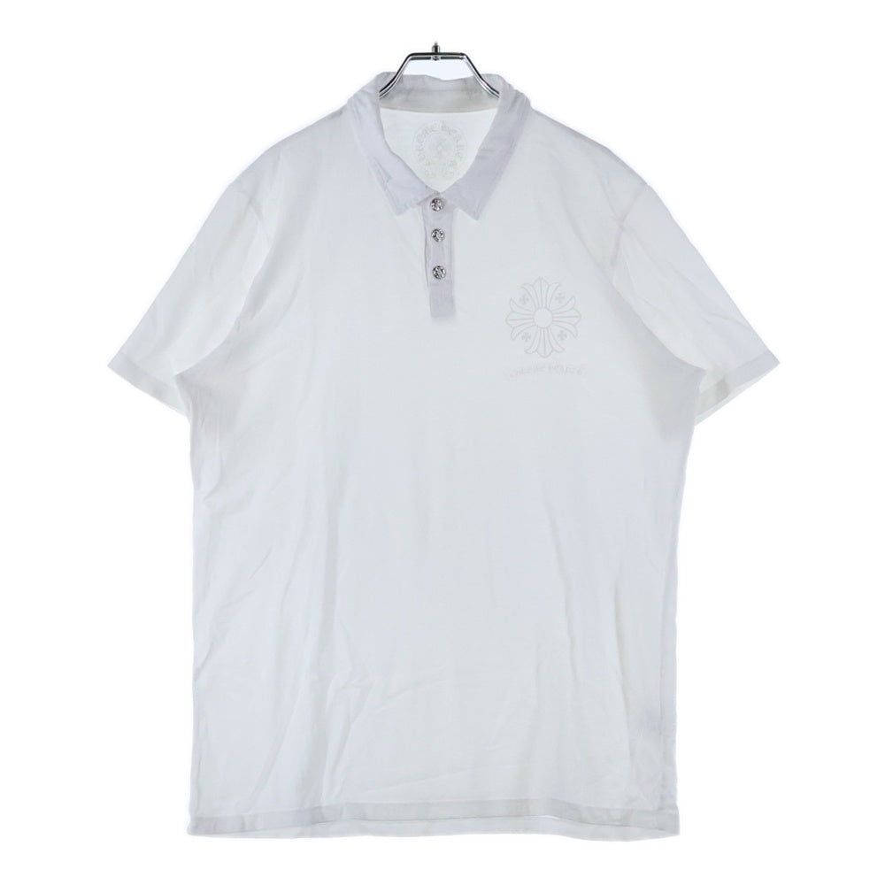 CHROME HEARTS(クロムハーツ) BSフレアボタン CHプラス 半袖ポロシャツ ホワイト