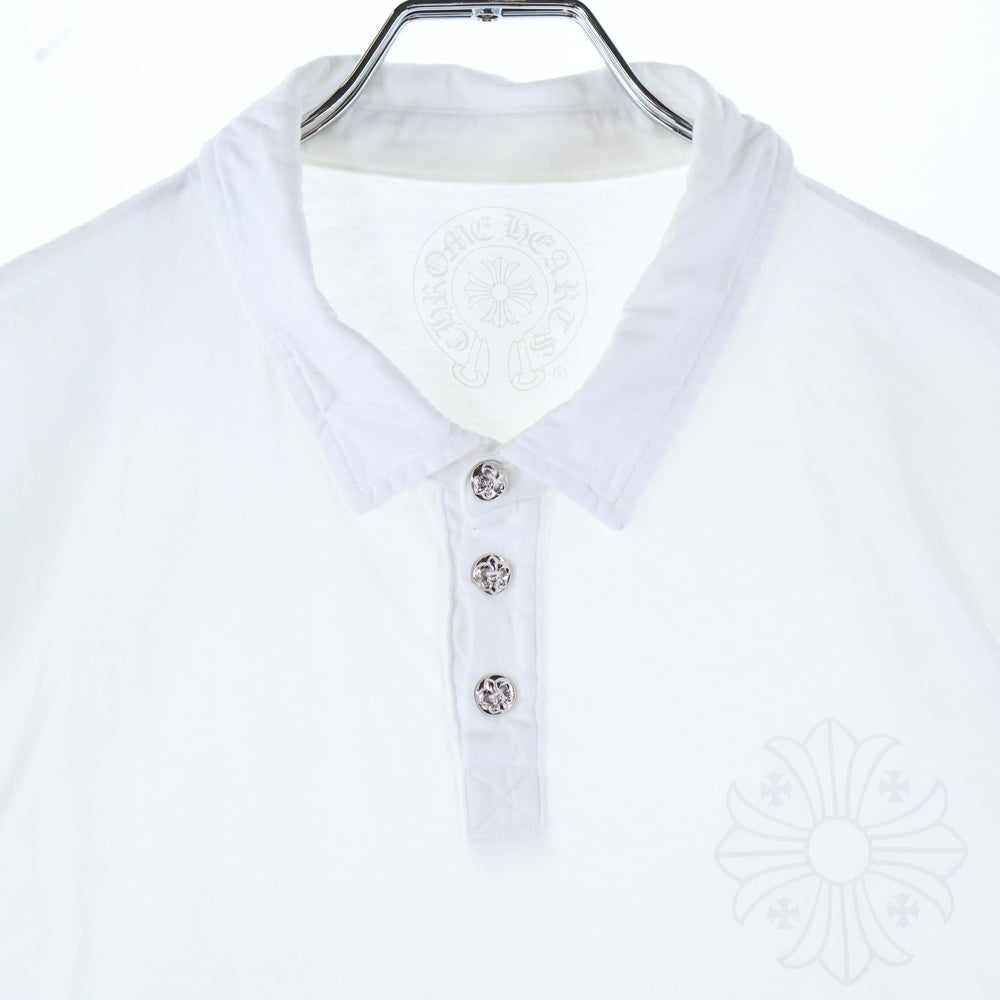 CHROME HEARTS(クロムハーツ) BSフレアボタン CHプラス 半袖ポロシャツ ホワイト