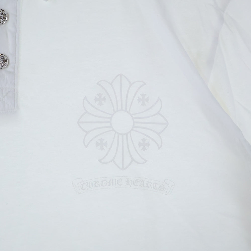 CHROME HEARTS(クロムハーツ) BSフレアボタン CHプラス 半袖ポロシャツ ホワイト
