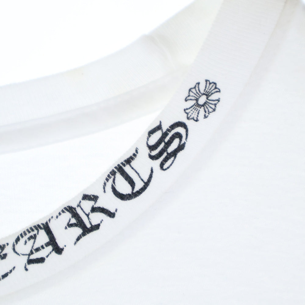CHROME HEARTS(クロムハーツ) Gradient Logo Horseshoe L/S Tee ネックロゴ グラデーションプリント ロングスリーブ 長袖Tシャツ ホワイト