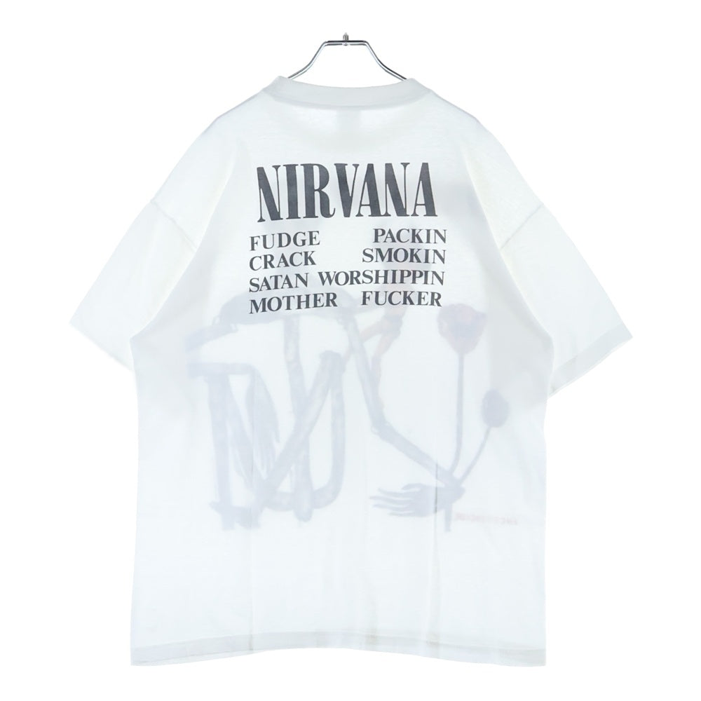 VINTAGE(ヴィンテージ) 90S NIRVANA INCESTICIDE ニルヴァーナ インセスティサイド プリント半袖Tシャツ 半袖カットソー ホワイト
