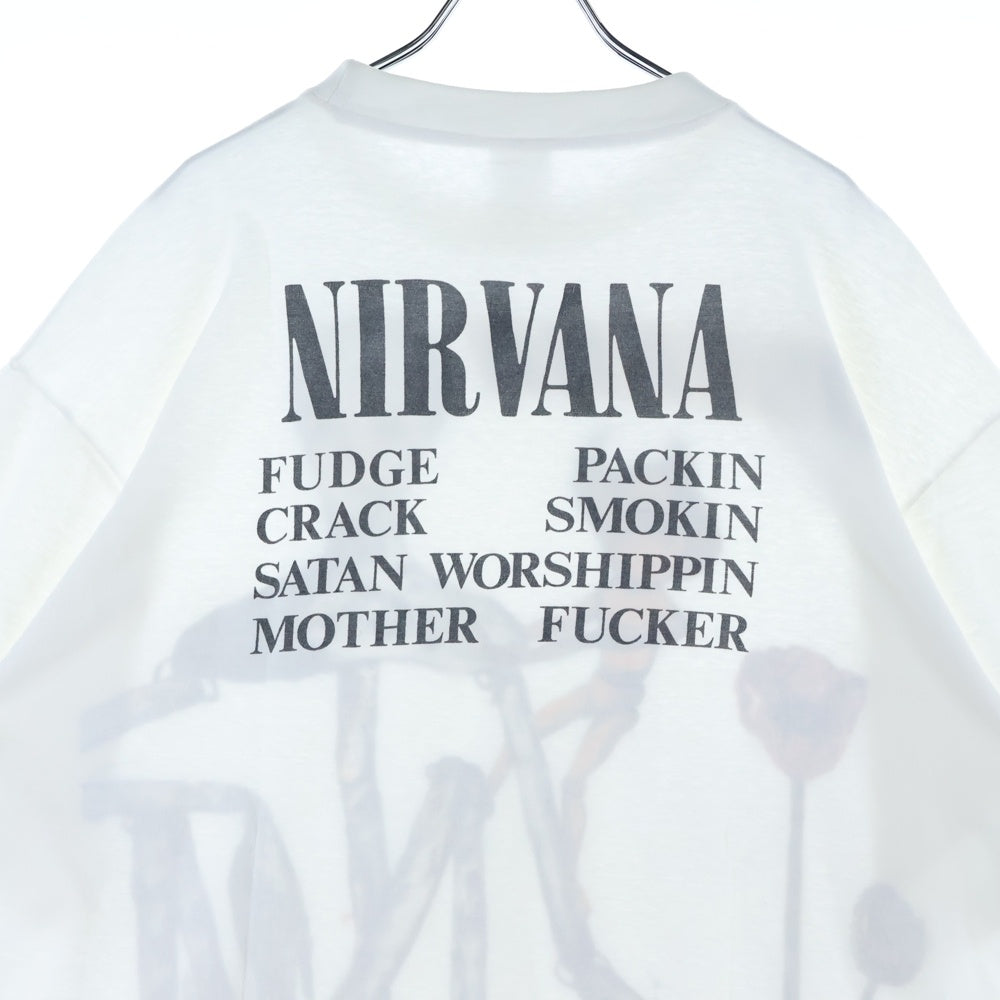 VINTAGE(ヴィンテージ) 90S NIRVANA INCESTICIDE ニルヴァーナ インセスティサイド プリント半袖Tシャツ 半袖カットソー ホワイト