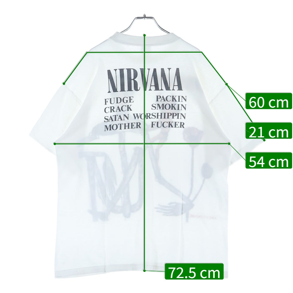 VINTAGE(ヴィンテージ) 90S NIRVANA INCESTICIDE ニルヴァーナ インセスティサイド プリント半袖Tシャツ 半袖カットソー ホワイト
