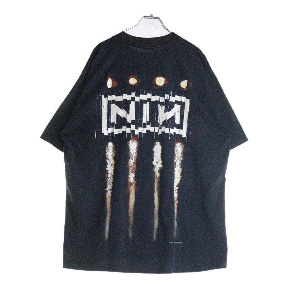 VINTAGE(ヴィンテージ) 90S NINE INCH NAILS THE DOWNWARD SPIRAL SHREDDER ナインインチネイルズ ダウンワードスパイラル シュレッダー 両面プリント半袖Tシャツ ブラック