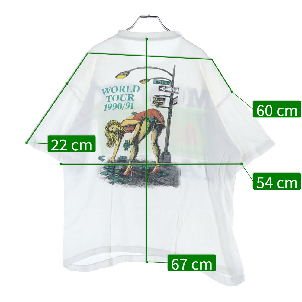 VINTAGE(ヴィンテージ) 90S ACAC/DC 1990 MONEY TALKS WORLD TOUR 1990/91 両面プリント 半袖Tシャツ ホワイト