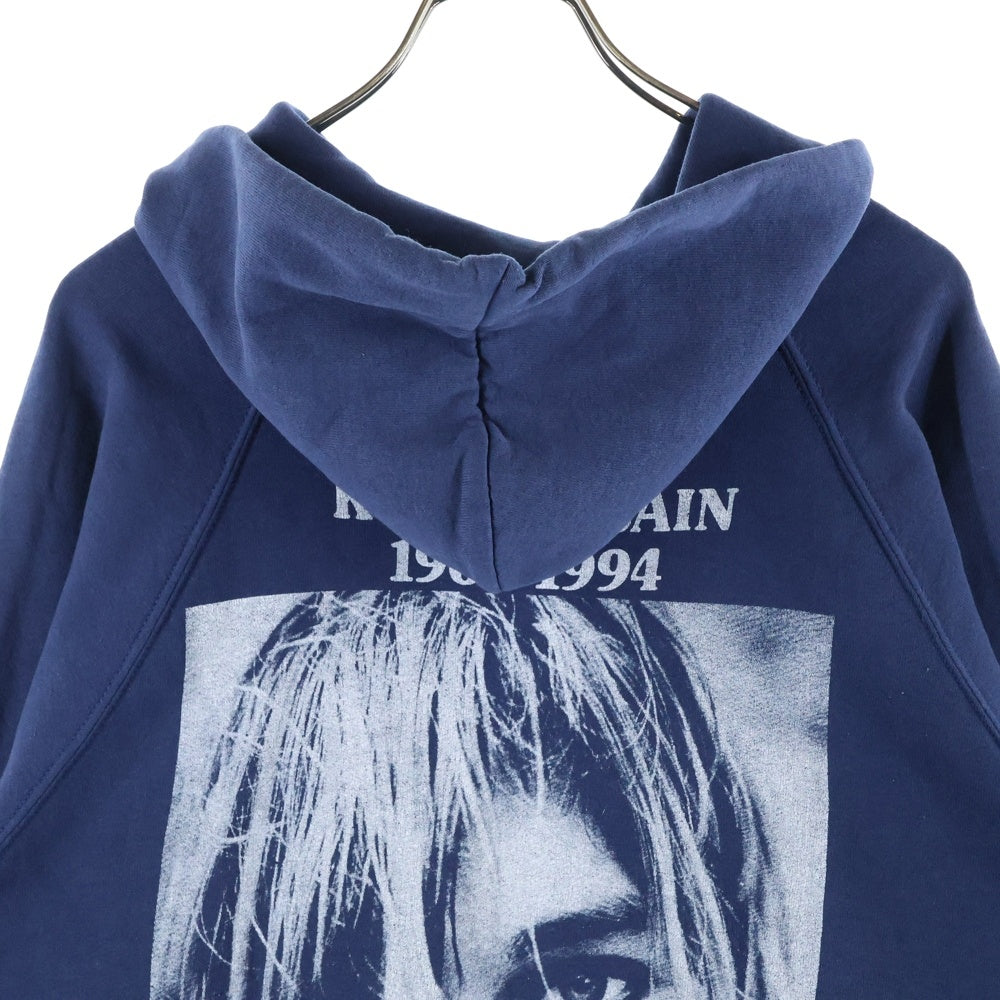 VINTAGE(ヴィンテージ) 90S NIRVANA KURT COBAIN MEMORIAL BOOTLEG ニルヴァーナ カートコバーン 追悼 ブートレグ プルオーバー パーカー ネイビー