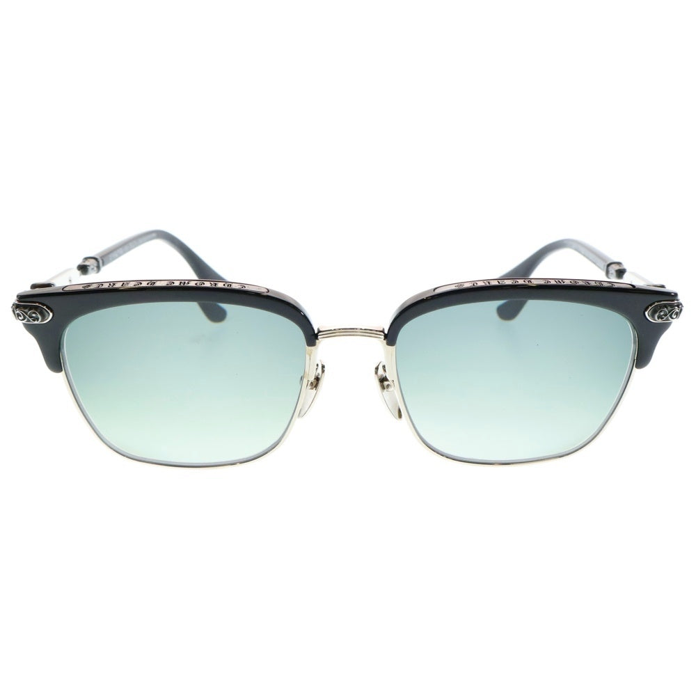 CHROME HEARTS(クロムハーツ) VERTICAL SMILE I サイドエタニティハーフリム サングラス メガネ ブラック/シルバー※度有り