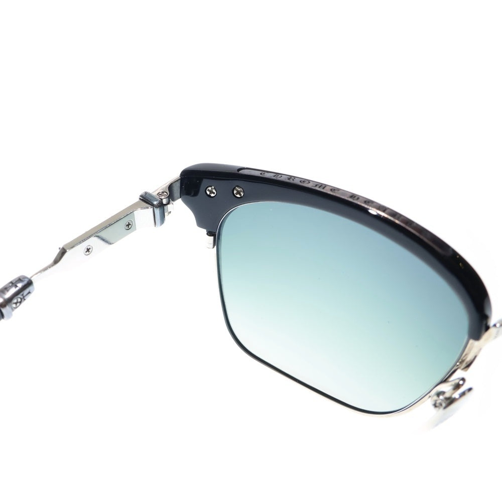 CHROME HEARTS(クロムハーツ) VERTICAL SMILE I サイドエタニティハーフリム サングラス メガネ ブラック/シルバー※度有り
