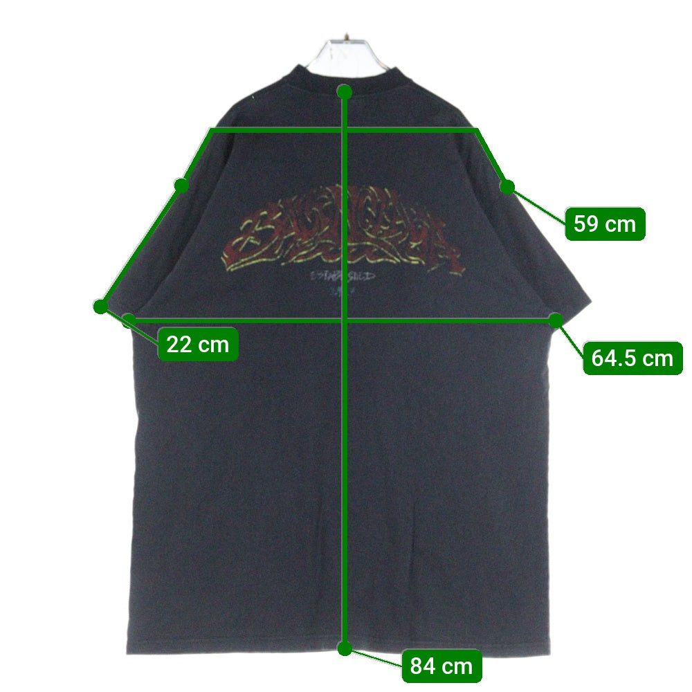 BALENCIAGA(バレンシアガ) 23AW Off Shore Oversized T-shirt ヴィンテージ加工 オーバーサイズド 半袖Tシャツ チャコールグレー 739028 TPVM8