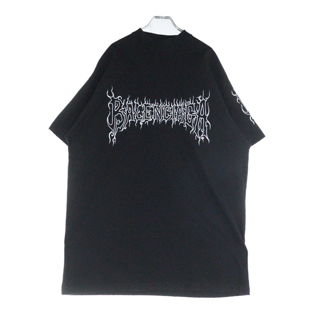 BALENCIAGA(バレンシアガ) 24SS 739028 TPVN5 ダークウェブオーバーサイズ半袖Tシャツ ブラック