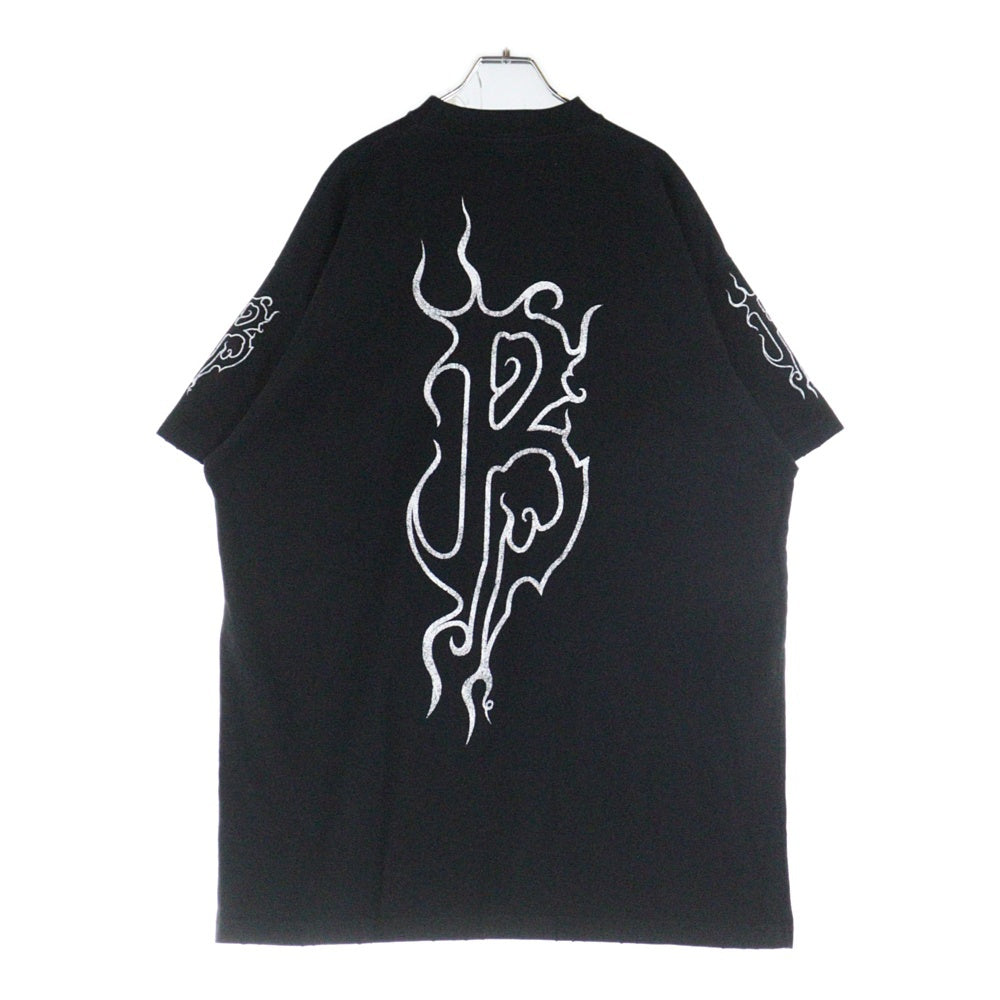 BALENCIAGA(バレンシアガ) 24SS 739028 TPVN5 ダークウェブオーバーサイズ半袖Tシャツ ブラック