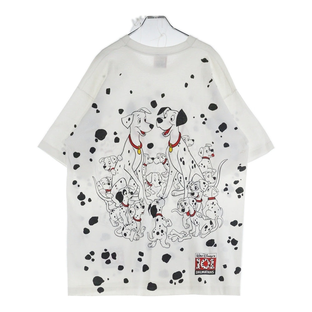 VINTAGE(ヴィンテージ) 90s Disneyディズニー 101匹わんちゃん 総柄 両面プリント半袖Tシャツ カットソー ホワイト