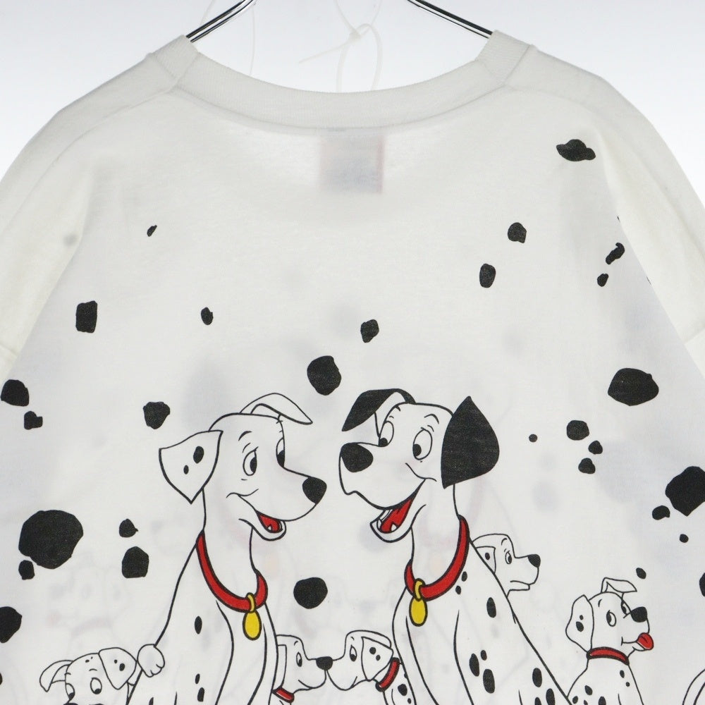 VINTAGE(ヴィンテージ) 90s Disneyディズニー 101匹わんちゃん 総柄 両面プリント半袖Tシャツ カットソー ホワイト