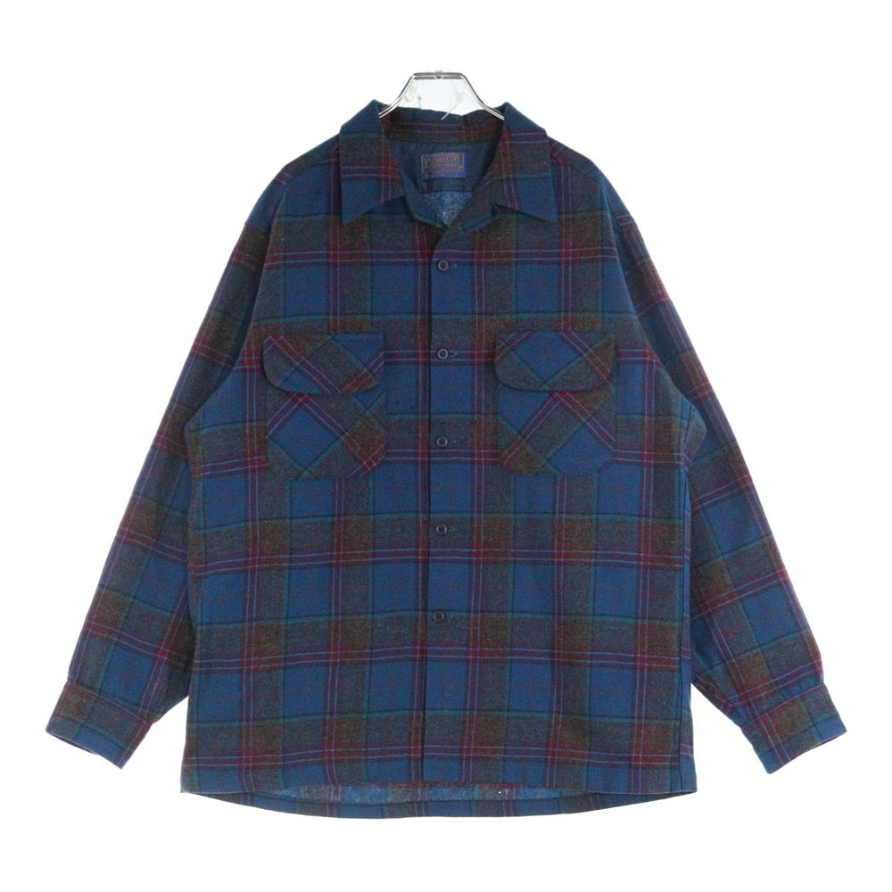 PENDLETON(ペンドルトン) 60s VINTAGE オンブレチェック 長袖シャツ レッド/ブルー/ブラウン