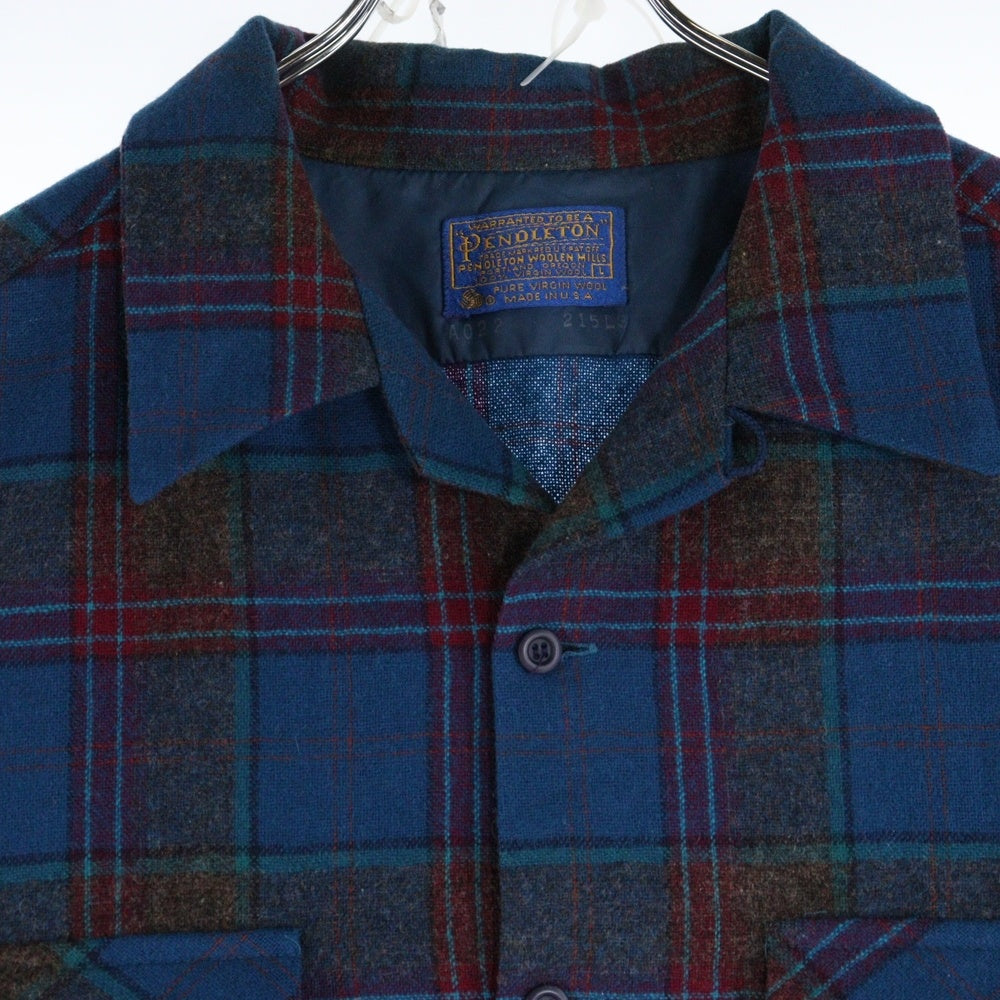 PENDLETON(ペンドルトン) 60s VINTAGE オンブレチェック 長袖シャツ レッド/ブルー/ブラウン