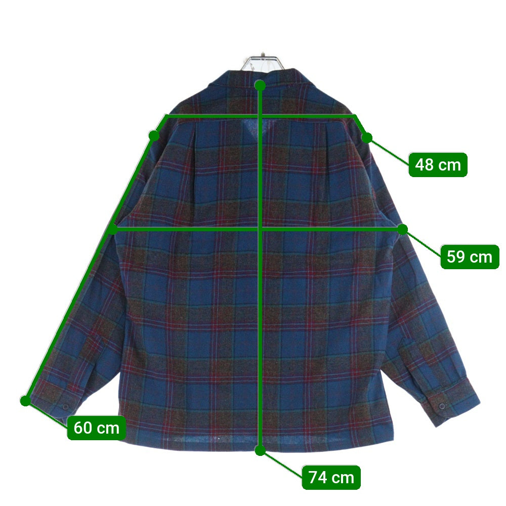 PENDLETON(ペンドルトン) 60s VINTAGE オンブレチェック 長袖シャツ レッド/ブルー/ブラウン