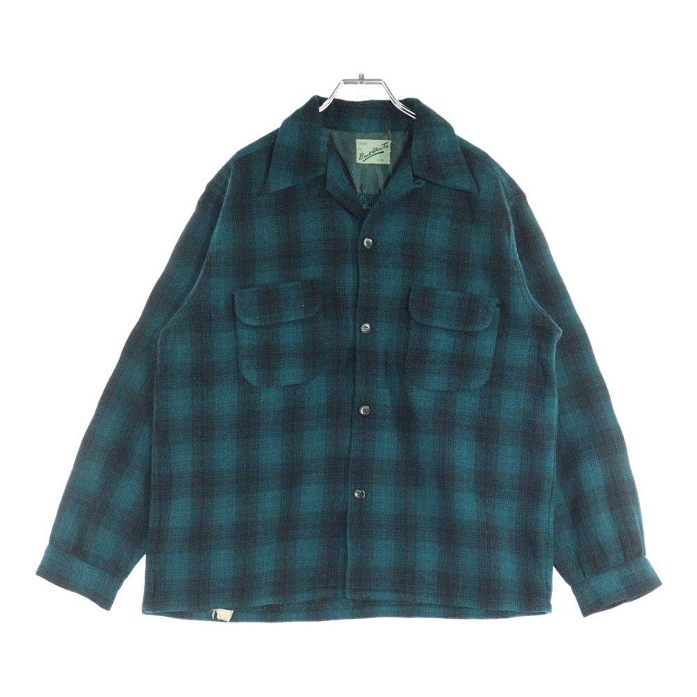 VINTAGE(ヴィンテージ) 50s Buck Skein Joe オンブレチェック長袖シャツ グリーン/ブラック