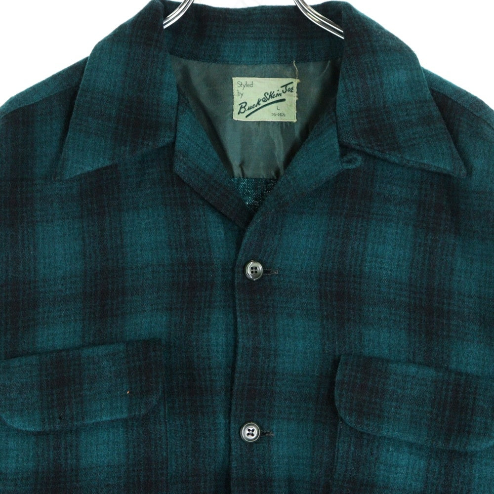 VINTAGE(ヴィンテージ) 50s Buck Skein Joe オンブレチェック長袖シャツ グリーン/ブラック