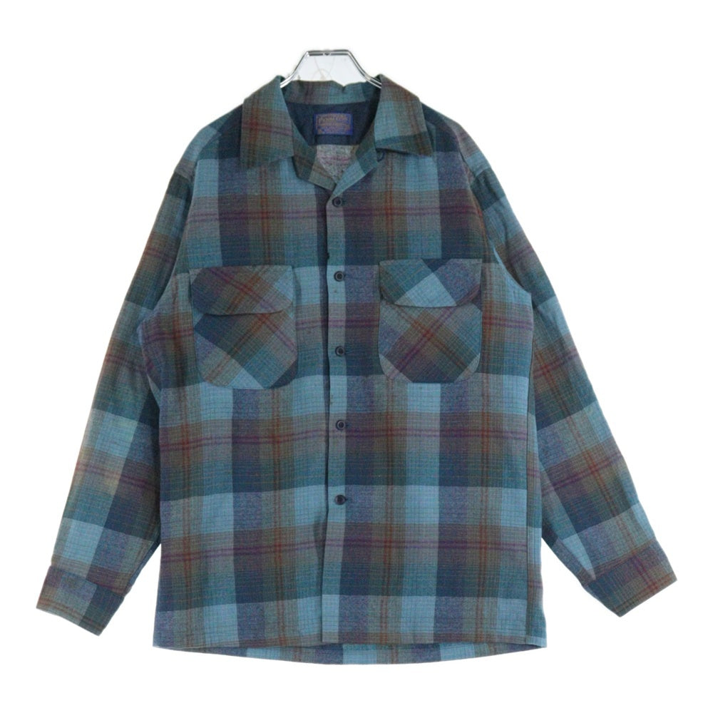 PENDLETON(ペンドルトン) 60s VINTAGE オンブレチェック 長袖シャツ グリーン/ブルー