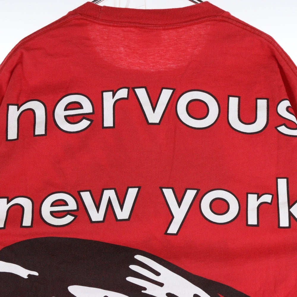VINTAGE(ヴィンテージ) 90s NERVOUS RECORDS ナーバスレコード 両面プリント 半袖Tシャツ カットソー レッド