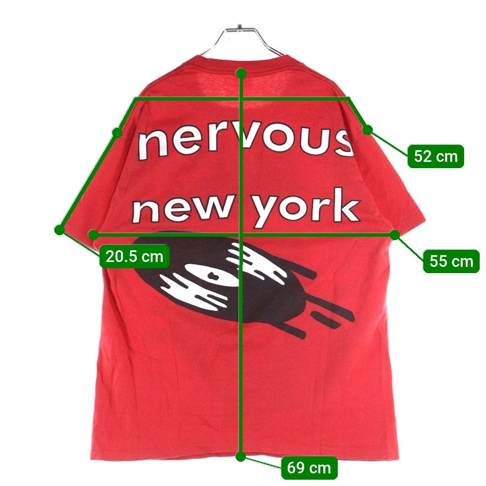 VINTAGE(ヴィンテージ) 90s NERVOUS RECORDS ナーバスレコード 両面プリント 半袖Tシャツ カットソー レッド