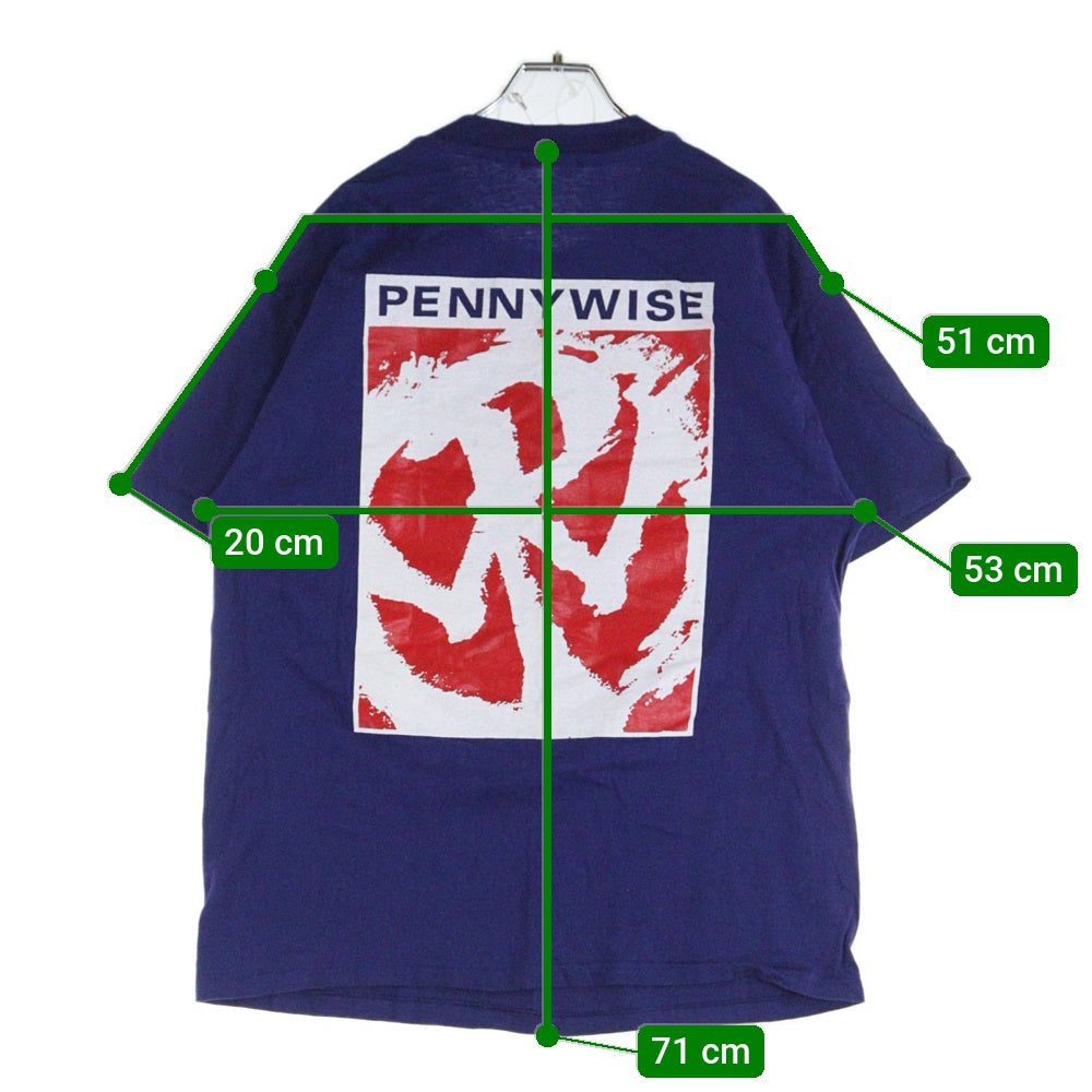 VINTAGE(ヴィンテージ) 90s PENNYWISE ペニーワイズ 半袖Tシャツ カットソー ネイビー