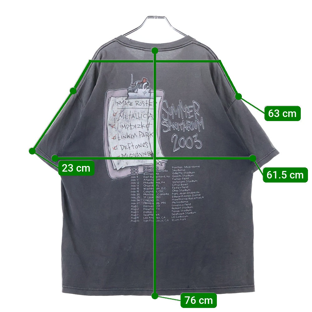 VINTAGE(ヴィンテージ) 00s METALLCA summer sanitarium 2003 メタリカ 半袖Tシャツ カットソー ブラック