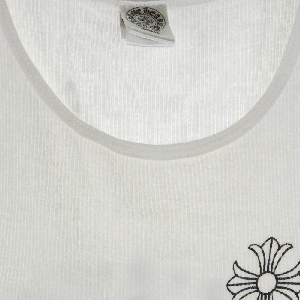 CHROME HEARTS(クロムハーツ) OLD TANK TOP CHロゴデザイン リブタンクトップ ノースリーブカットソー ホワイト