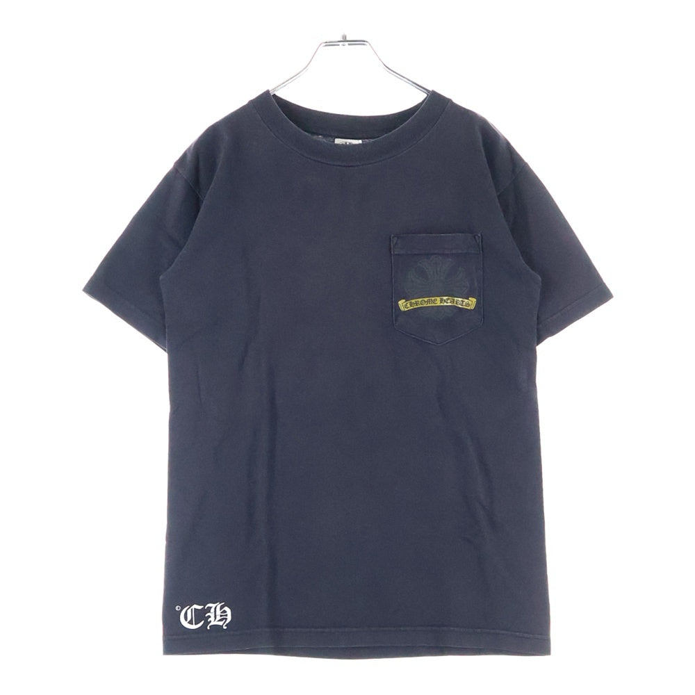 CHROME HEARTS(クロムハーツ) OLD バックホースシュー CHプラスポケット半袖Tシャツ カットソー ブラック/イエロー